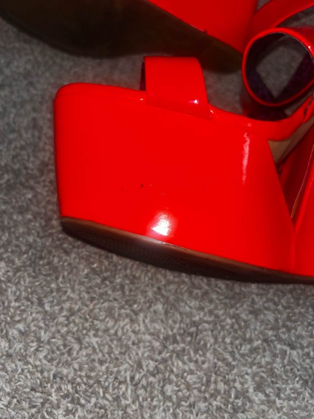 Jessica Simpson Red/Orange Wedges with Ankle Strap - Picture 9 of 16